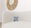 Blue Botanical Pattern Jacquard Throw Pillow
