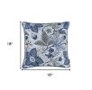 Blue Botanical Pattern Jacquard Throw Pillow