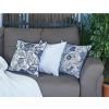 Blue and Gray Floral Vines Decorative Throw Pillow