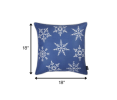 Blue and White Snowflakes Throw Pillow