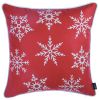 Red and White Snowflakes Throw Pillow