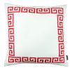 Red and White Greek Key Classic Throw Pillow