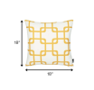 Yellow and White Grid Geometric Throw Pillow