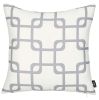 Gray and White Grid Geometric Throw Pillow