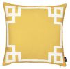 Yellow and White Geometric Border Throw Pillow