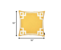 Yellow and White Geometric Border Throw Pillow