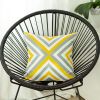 Yellow and Gray Triangle Geometric Throw Pillow