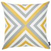 Yellow and Gray Triangle Geometric Throw Pillow