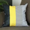 Multicolored Mixed Striped Geometric Throw Pillow