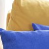Set of 2 Cobalt Blue Modern Square Throw Pillows