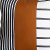 Bohemian Faux Leather and Striped Throw Pillow
