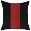 18" Red And Black Fabric Throw Pillow
