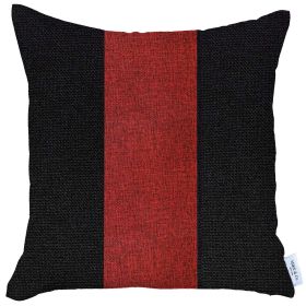 18" Red And Black Fabric Throw Pillow