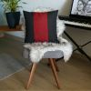 18" Red And Black Fabric Throw Pillow