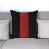 18" Red And Black Fabric Throw Pillow