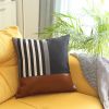 Brown and Black Printed Geometric Throw Pillow