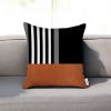 Brown and Black Printed Geometric Throw Pillow