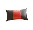 Black Base and Red Center Lumbar Throw Pillow