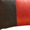 Black Base and Red Center Lumbar Throw Pillow