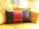 Black Base and Red Center Lumbar Throw Pillow