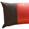 Black Base and Red Center Lumbar Throw Pillow