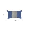 Blue and White Midsection Lumbar Throw Pillow