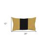 Yellow and Black Midsection Lumbar Throw Pillow