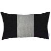 Black and White Midsection Lumbar Throw Pillow