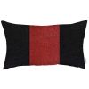 Black and Red Midsection Lumbar Throw Pillow