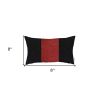Black and Red Midsection Lumbar Throw Pillow