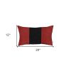Red and Black Midsection Lumbar Throw Pillow