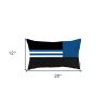 Blue and Black Geometric Lumbar Throw Pillow