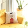 White Geometric Linework Printed Throw Pillow