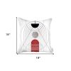 White Geometric Linework Printed Throw Pillow