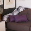 Set of Two 12" X 20" Purple Fabric Lumbar Throw Pillows