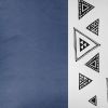 Navy Triangular Motifs Faux Leather Throw Pillow