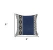 Deep Navy Faux Leather Geometric Throw Pillow