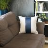 18 X 18 Blue And White Geometric Zippered Polyester Throw Pillow