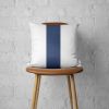 18 X 18 Blue And White Geometric Zippered Polyester Throw Pillow