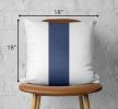 18 X 18 Blue And White Geometric Zippered Polyester Throw Pillow