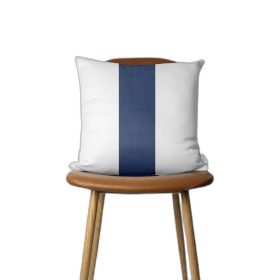 18 X 18 Blue And White Geometric Zippered Polyester Throw Pillow