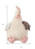 23" X 24" Ivory Novelty Chicken Handmade Polyester Throw Pillow