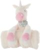 17" X 7" Ivory Unicorn Throw Pillow with Flock