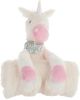 17" X 7" Ivory Unicorn Throw Pillow with Flock