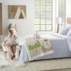 17" X 7" Ivory Unicorn Throw Pillow with Flock