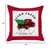 Christmas Buffalo Check Pick Up Truck Throw Pillow