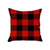Set Of Four 18 X 18 Red And Black Plaid Zippered Polyester Christmas Throw Pillow