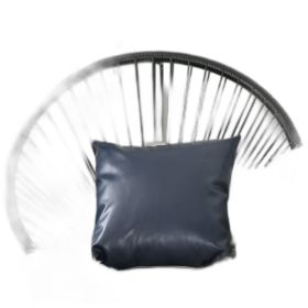 Set of 2 Navy Geometric and Solid Throw Pillows