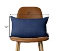Set of 2 White and Navy Boho Throw Pillow Covers