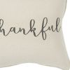 Gray and Cream Canvas Thankful Decorative Throw Pillow